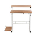 Artiss Twin Laptop Table Desk - Light Wood