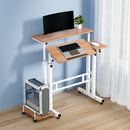 Artiss Twin Laptop Table Desk - Light Wood