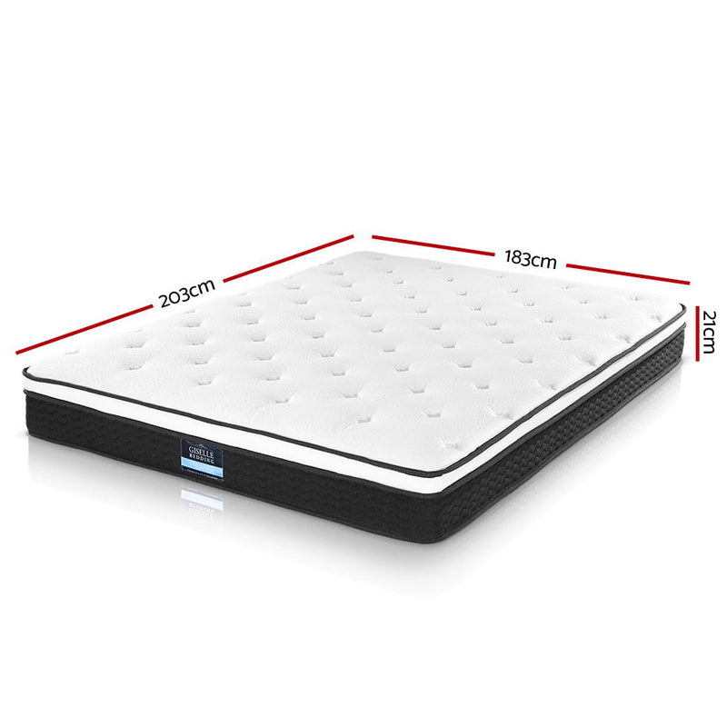 Giselle Bedding Bonita Euro Top Bonnell Spring Mattress 21cm Thick King