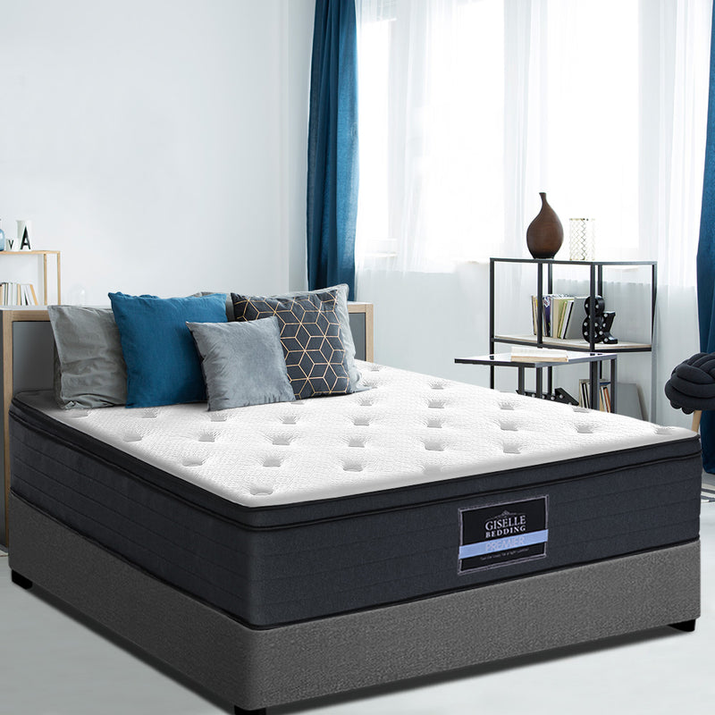 Giselle Bedding Eve Euro Top Pocket Spring Mattress 34cm Thick Double