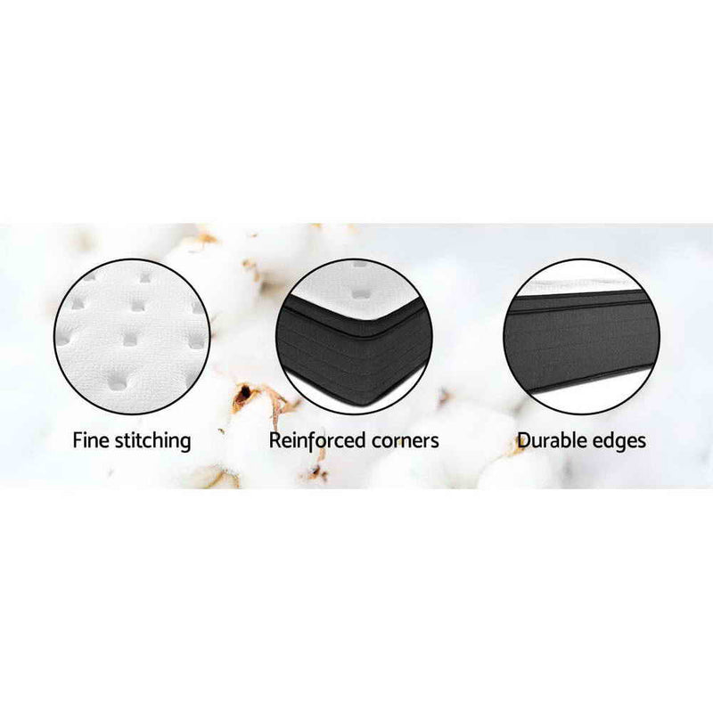 Giselle Bedding Eve Euro Top Pocket Spring Mattress 34cm Thick Queen