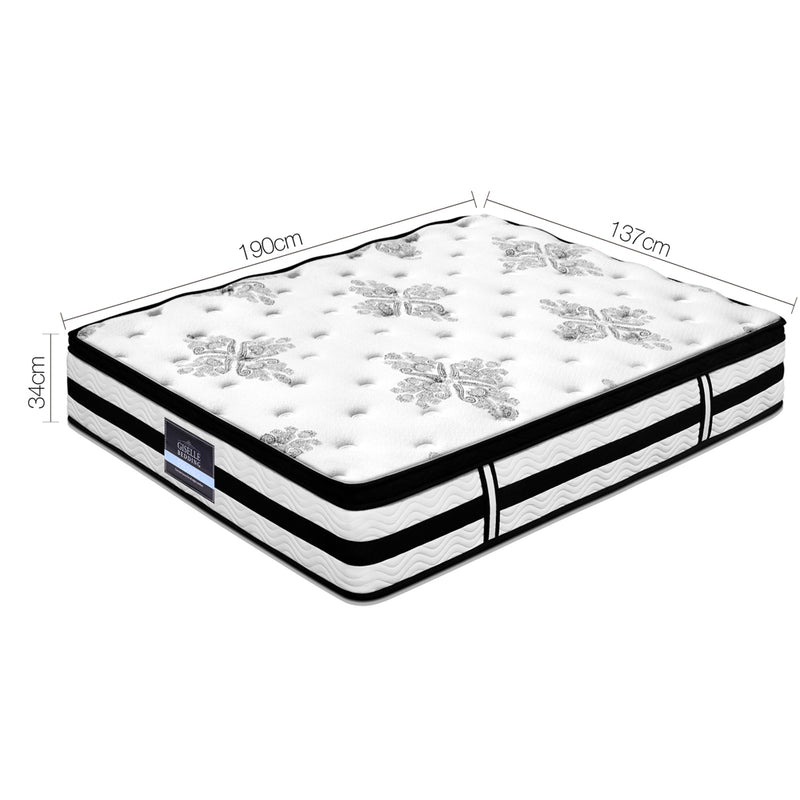 Giselle Bedding Algarve Euro Top Pocket Spring Mattress 34cm Thick Double