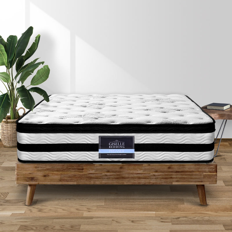 Giselle Bedding Algarve Euro Top Pocket Spring Mattress 34cm Thick Queen