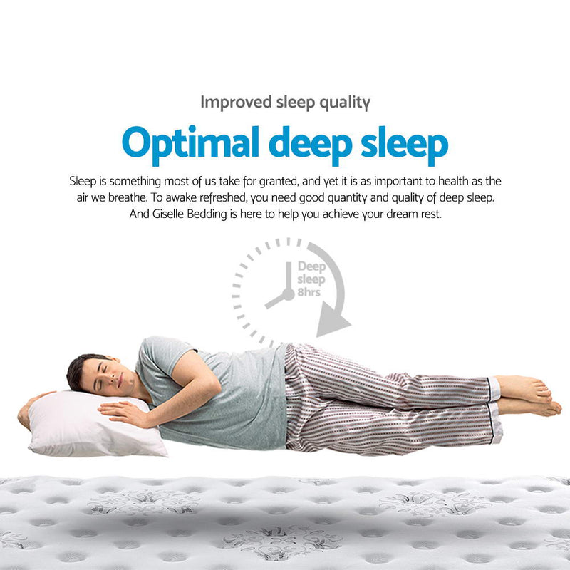 Giselle Bedding Donegal Euro Top Cool Gel Pocket Spring Mattress 34cm Thick Queen