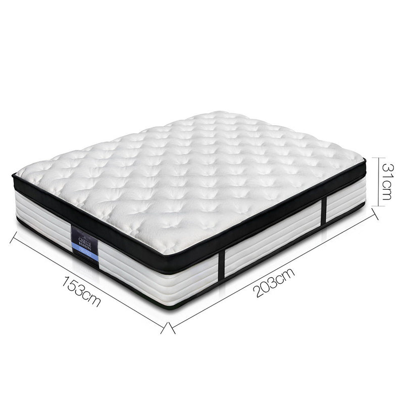Giselle Bedding Devon Euro Top Pocket Spring Mattress 31cm Thick Queen
