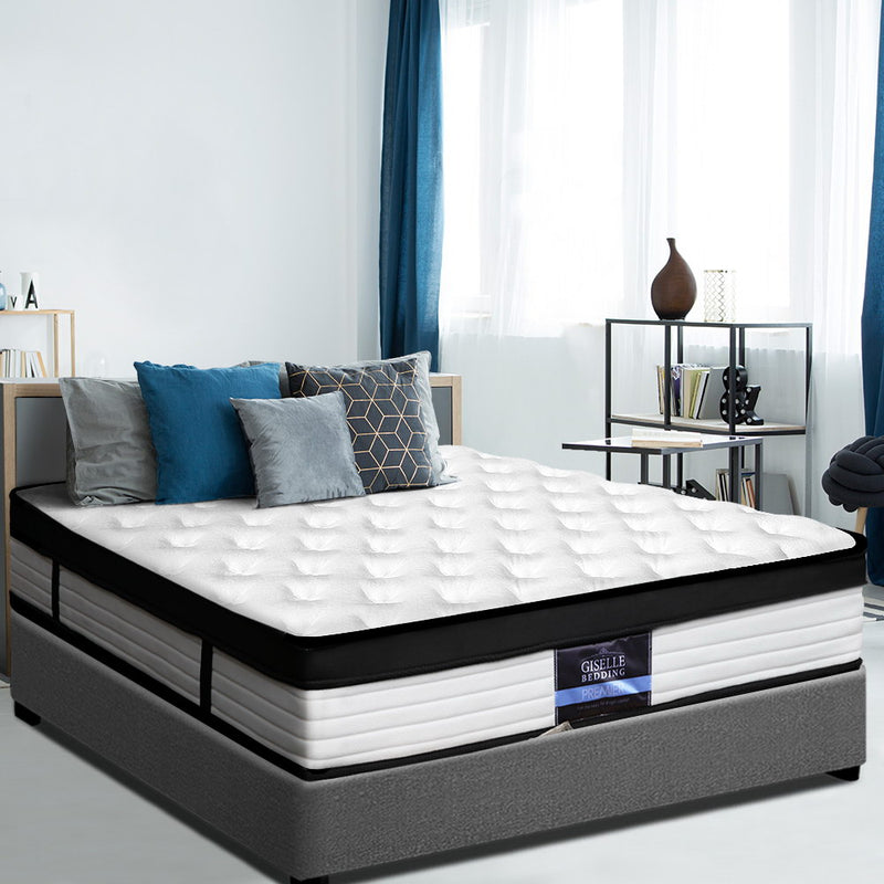 Giselle Bedding Devon Euro Top Pocket Spring Mattress 31cm Thick Queen
