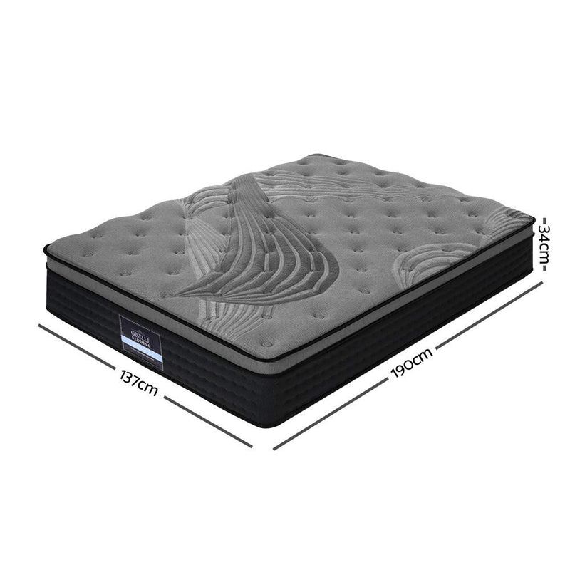 Giselle Bedding Alanya Euro Top Pocket Spring Mattress 34cm Thick Double