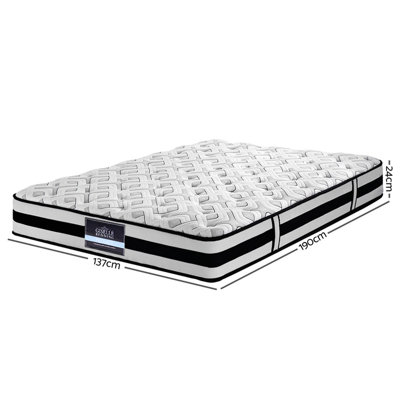 Giselle Bedding Rumba Tight Top Pocket Spring Mattress 24cm Thick Double