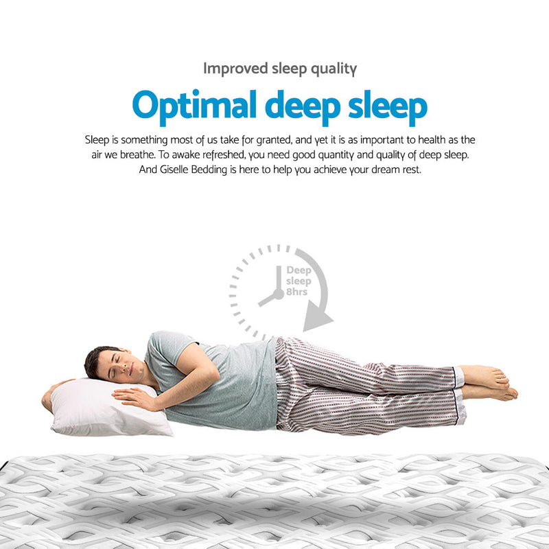 Giselle Bedding Rumba Tight Top Pocket Spring Mattress 24cm Thick Double