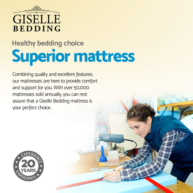 Giselle Bedding Rumba Tight Top Pocket Spring Mattress 24cm Thick Double