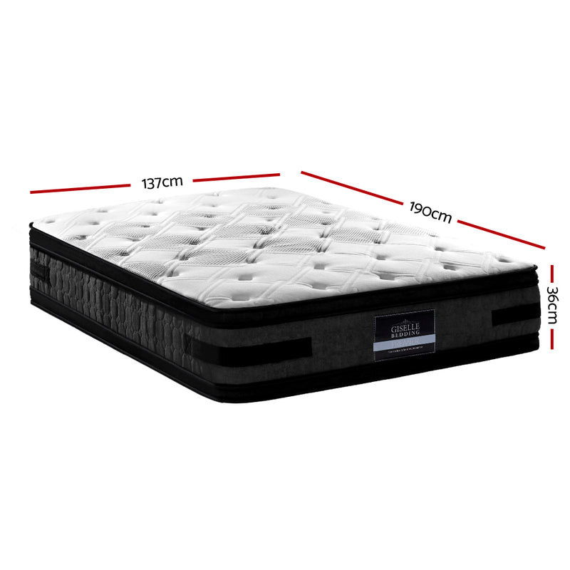 Giselle Bedding Luna Euro Top Cool Gel Pocket Spring Mattress 36cm Thick Double