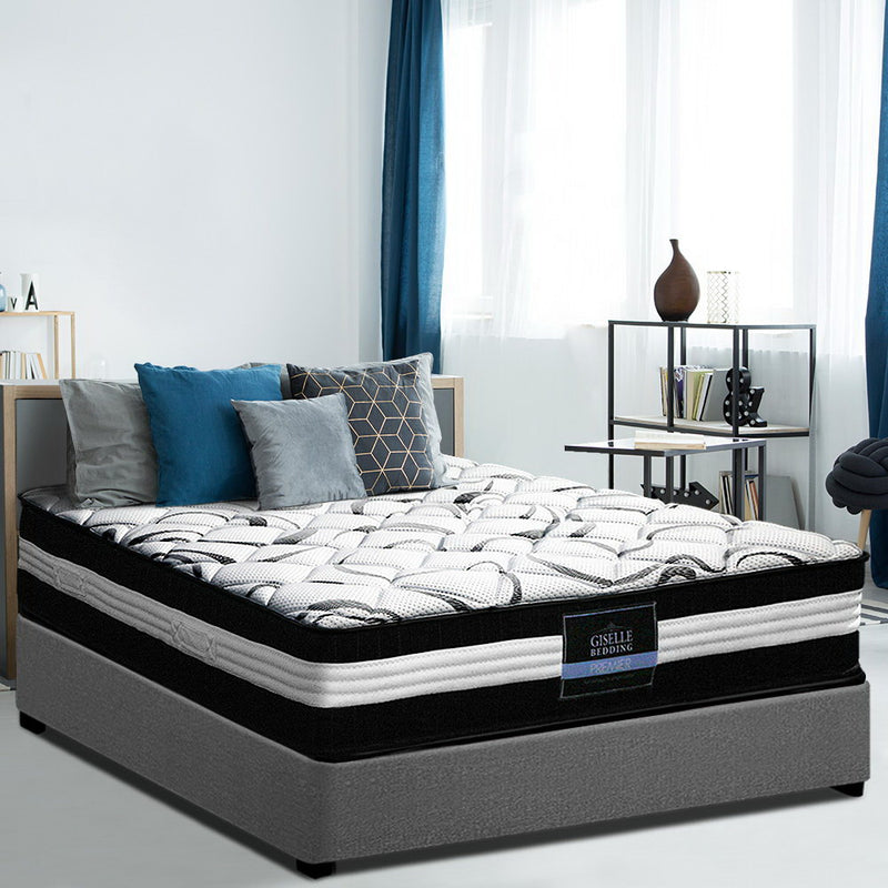 Giselle Bedding Mykonos Euro Top Pocket Spring Mattress 30cm Thick Double