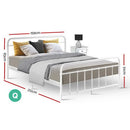 Artiss Bed Frame Metal Bed Frame LEO - Queen (White)