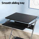 Artiss Metal Pull Out Table Desk - Black