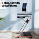 Artiss Metal Pull Out Table Desk - Black