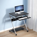 Artiss Metal Pull Out Table Desk - Black