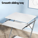 Artiss Metal Pull Out Table Desk - White