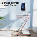 Artiss Metal Pull Out Table Desk - White