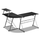 Artiss Corner Metal Pull Out Table Desk - Black
