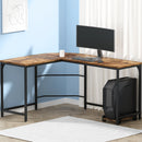 Artiss Corner Computer Desk L-Shaped Student Home Office Study Table Brown