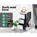 Artiss Mirrored Bedside table Drawers Furniture Mirror Glass Quenn Silver