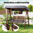 Gardeon Wooden Swing Chair Garden Bench Canopy 3 Seater Outdoor Furniture
