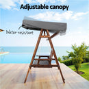 Gardeon Wooden Swing Chair Garden Bench Canopy 3 Seater Outdoor Furniture