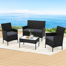 Gardeon 4-piece Wicker Outdoor Set - Black