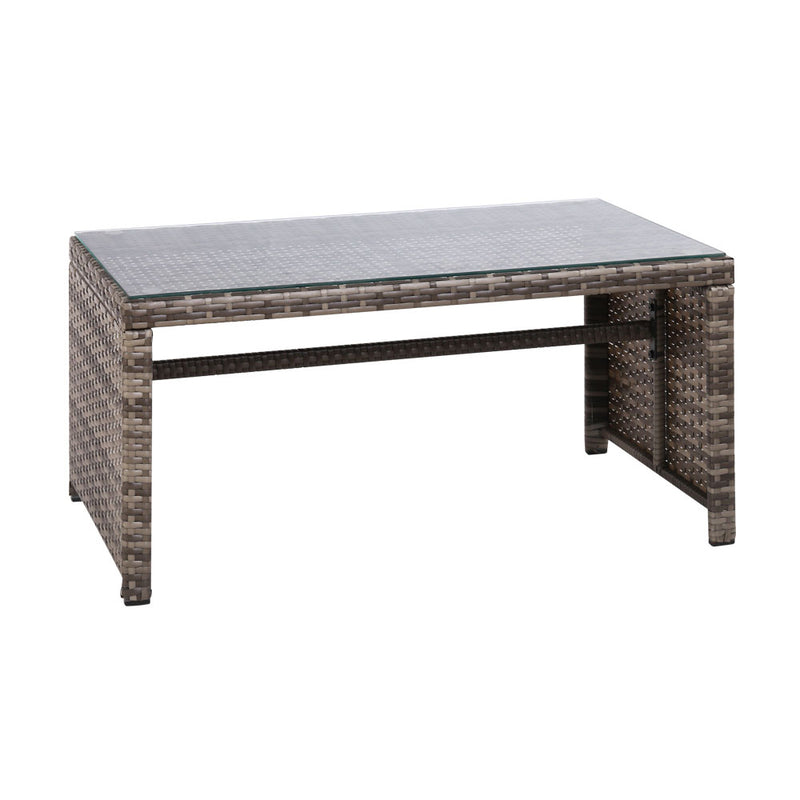 Gardeon Garden Furniture Outdoor Lounge Setting Wicker Sofa Set Storage Cover Mixed Grey