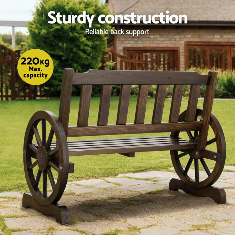 Gardeon Wooden Wagon Wheel Chair