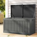 Gardeon Outdoor Storage Box Container Garden Toy Indoor Tool Chest Sheds 270L Dark Grey