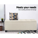 Artiss Large Fabric Storage Ottoman - Beige