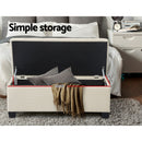 Artiss Large Fabric Storage Ottoman - Beige