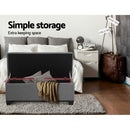 Artiss Large Fabric Storage Ottoman - Grey