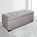 Artiss Large Fabric Storage Ottoman - Light Grey