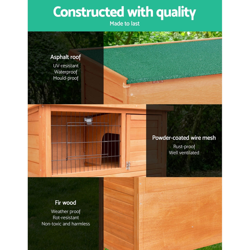 i.Pet Rabbit Hutch Hutches Large Metal Run Wooden Cage Chicken Coop Guinea Pig