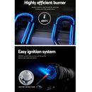 Grillz Portable Gas BBQ Grill 2 Burners with Double Sided Plate