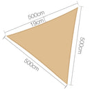 Instahut 5x5x5m Shade Sail Cloth Shadecloth Triangle Heavy Duty Sand Sun Canopy