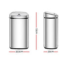 50L Stainless Steel Motion Sensor Rubbish Bin