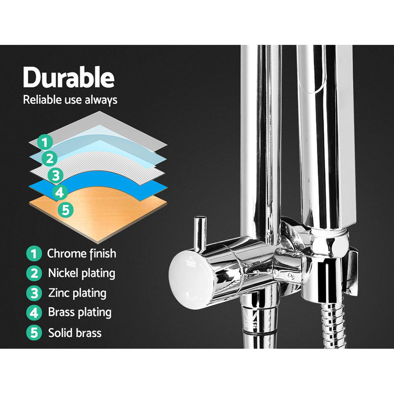 Cefito WELS 9'' Rain Shower Head Set Round Handheld High Pressure Wall Chrome