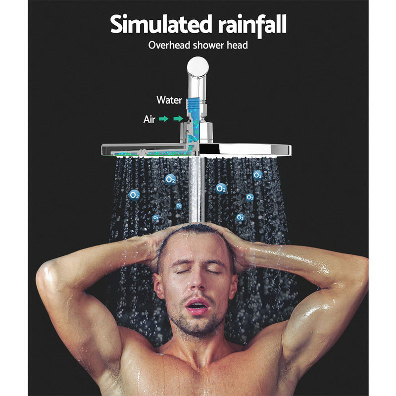 Cefito WELS 9'' Rain Shower Head Mixer Round Handheld High Pressure Wall Chrome