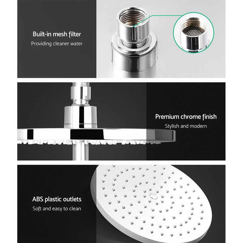Cefito WELS 9'' Rain Shower Head Taps Round Handheld High Pressure Wall Chrome