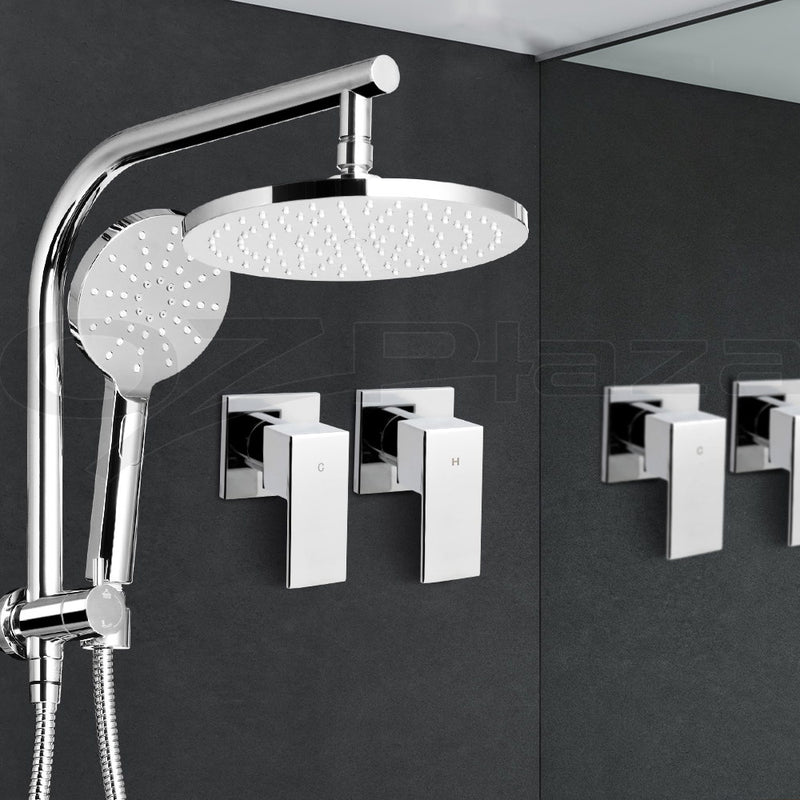 Cefito WELS 9'' Rain Shower Head Taps Round Handheld High Pressure Wall Chrome