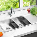 Cefito 111cm x 45cm Stainless Steel Kitchen Sink Under/Top/Flush Mount Silver