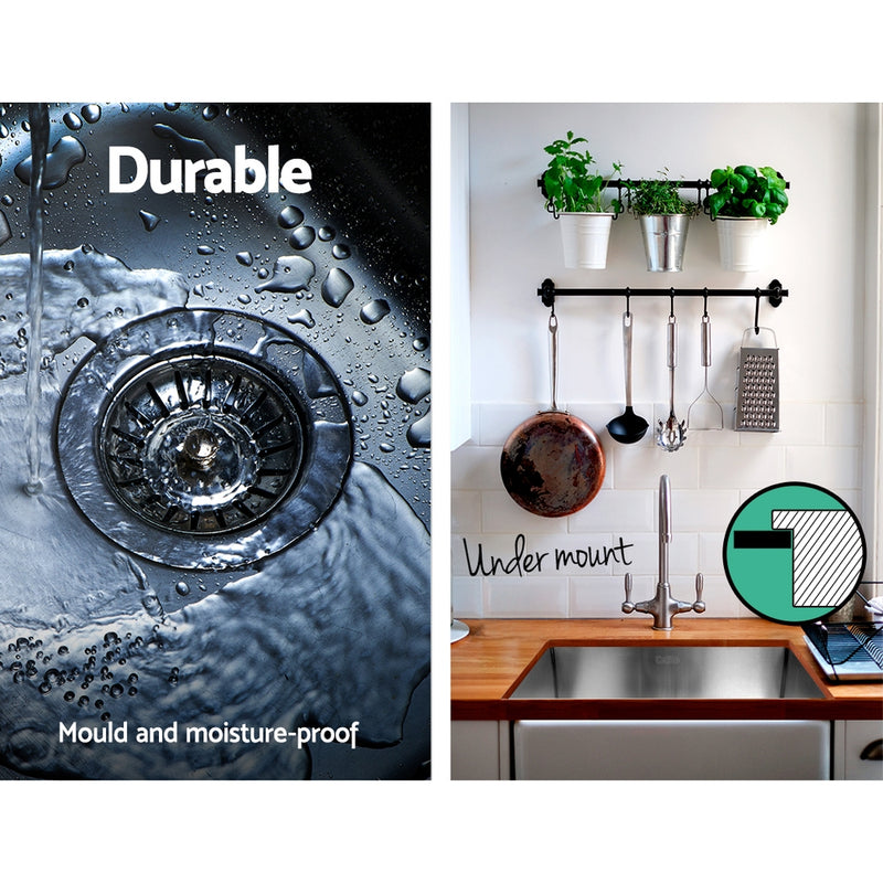 Cefito 51cm x 45cm Stainless Steel Kitchen Sink Under/Top/Flush Mount Silver