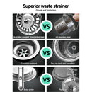 Cefito 53cm x 50cm Stainless Steel Kitchen Sink Under/Top/Flush Mount Silver