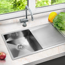 Cefito 87cm x 45cm Stainless Steel Kitchen Sink Under/Top/Flush Mount Silver