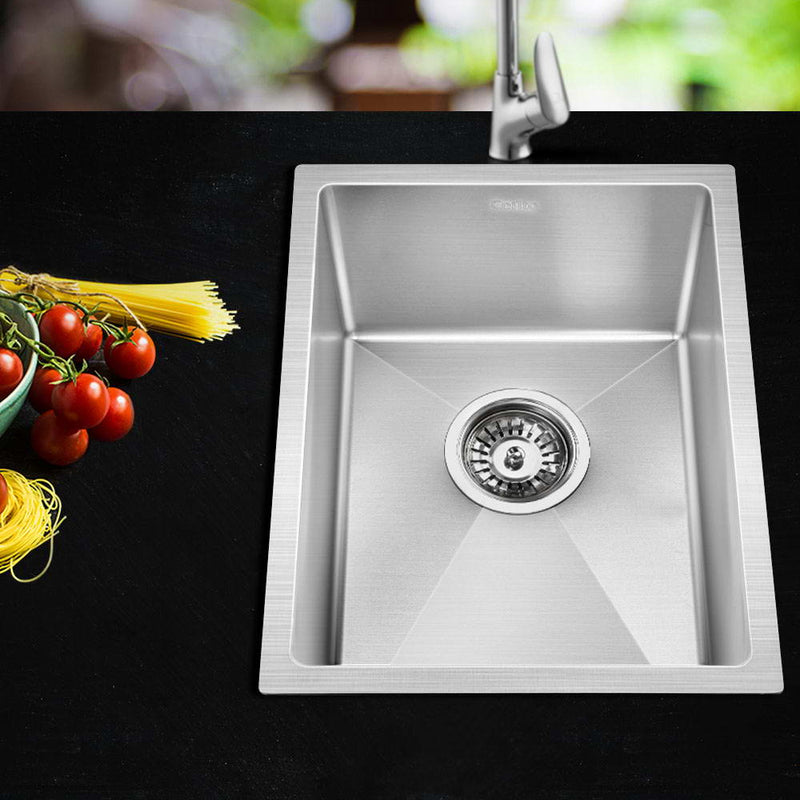 Cefito 34cm x 44cm Stainless Steel Kitchen Sink Under/Top/Flush Mount Black