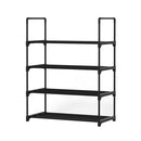 Artiss Shoe Rack Stackable Shelves 4 Tiers 55cm Shoes Storage Stand Black
