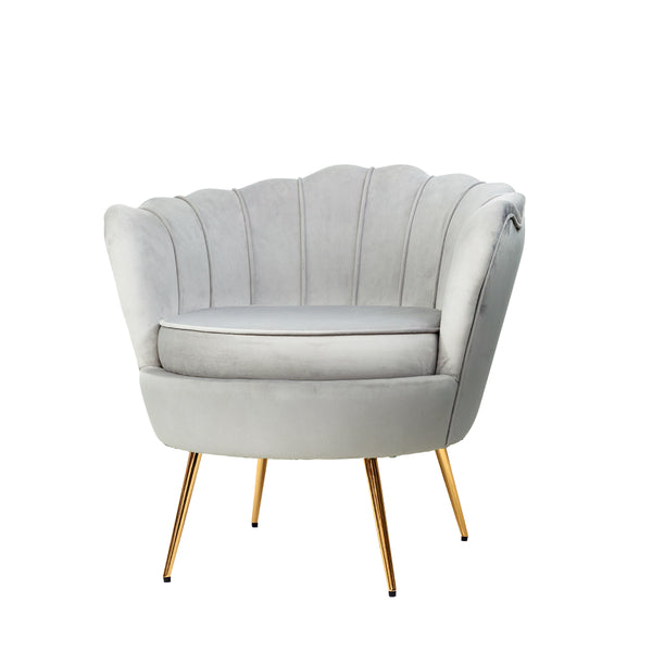 Artiss Armchair Lounge Chair Accent Armchairs Retro Single Sofa Velvet Grey